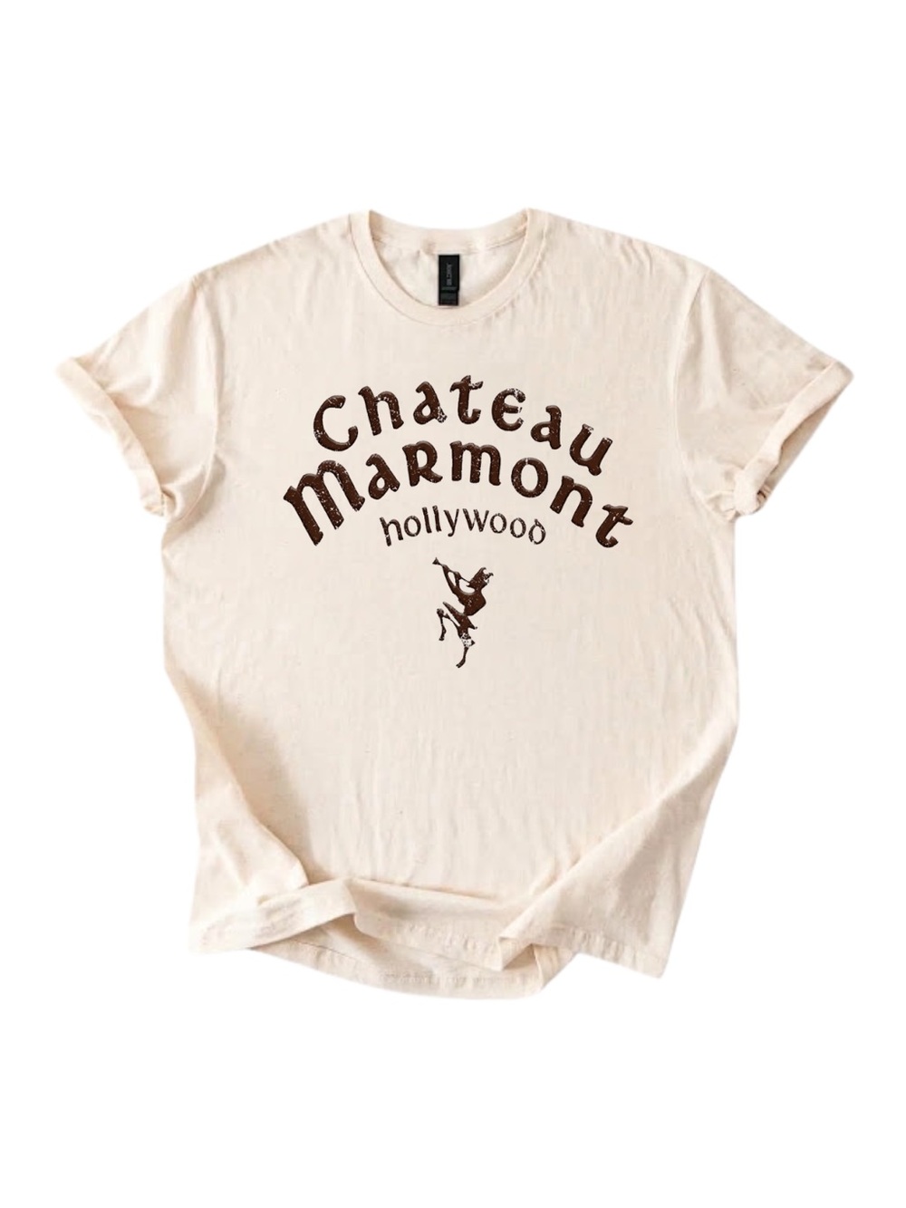 Gildan Chateau Marmont Hollywood Graphic Tee - Cream